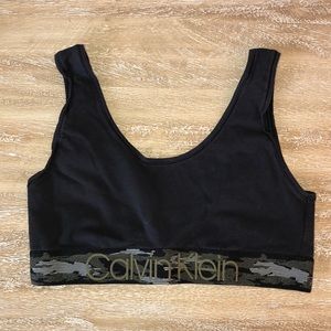 Calvin Klein Black and Camo Cotton Bralette